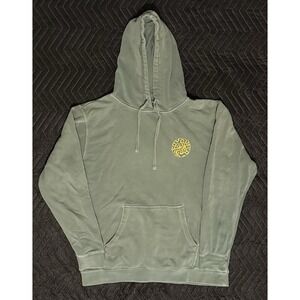 Santa Cruz Sunflower Dot Hoodie Mens Large L Sage Green Garment Dyed